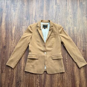 J Crew Women’s Camel Brown Stand Collar Regent Wool Blazer Jacket - Size 2